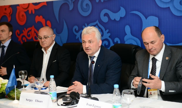 The portback election conference of the European Sambo Federation in Kazan: the newly elected president and the leaders of the European sambo
