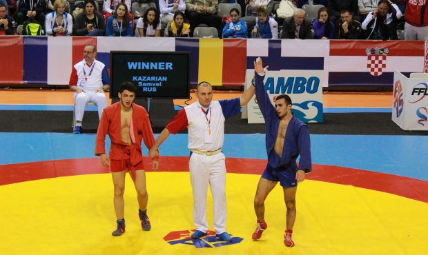 Winners and prize-winners of the third day of the European Youth and Juniors Sambo Championships