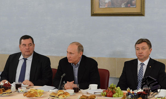 A meeting of Vladimir Putin, the Russian President and representatives of the world SAMBO community