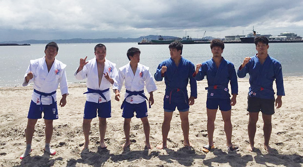 Japan Sambo Team getting ready to the Sambo Tournament at the Asian Beach Games