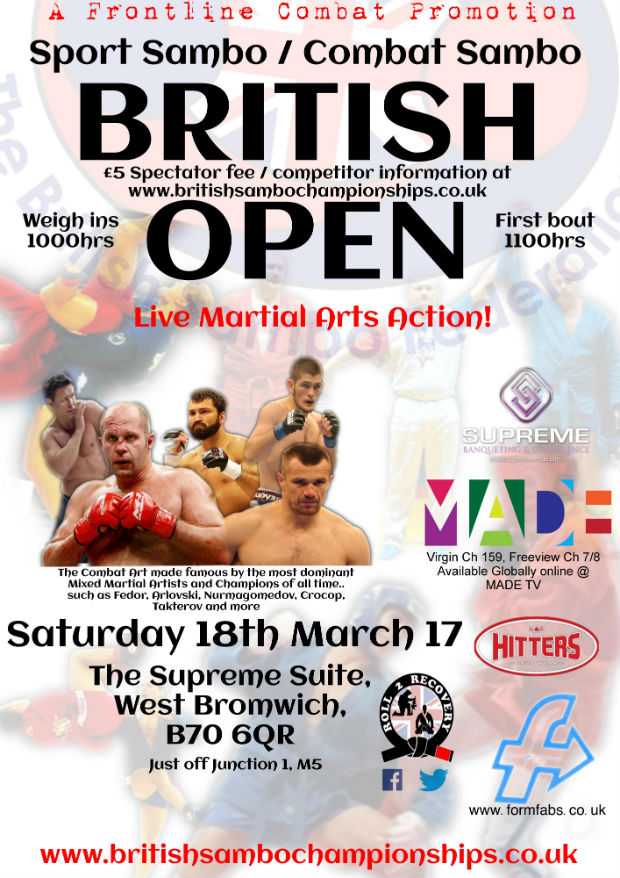 Poster of the "British Open" Sambo Tournament